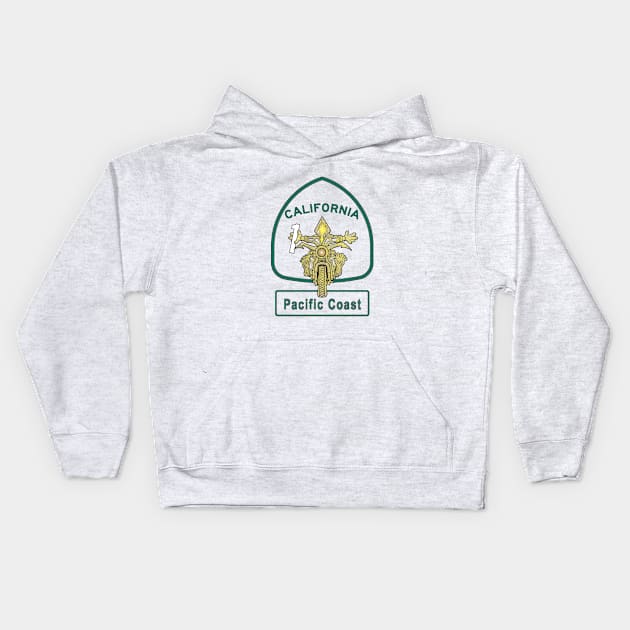 California Motorcycles Pacific Coast Highway Vacation Kids Hoodie by The Witness